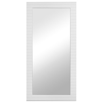 Modrest Glinda Modern Pearl White Floor Mirror