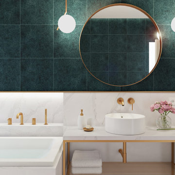 BAGNO CON VASCA SOTTO LA FINESTRA