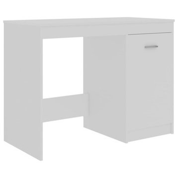vidaXL Desk Computer Desk Home Office Desk with Shelves White Engineered Wood
