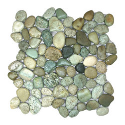 Glazed Green Pebble Tile - Tile
