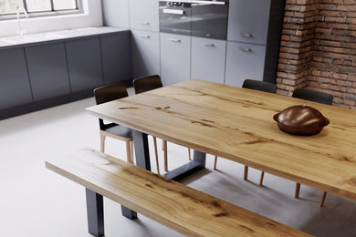 Komodo dining  |  Plank-style |  3000 x 1300mm  |  65mm thick, Live-edge top