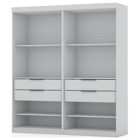 Mulberry Open 2 Sectional Closet, White