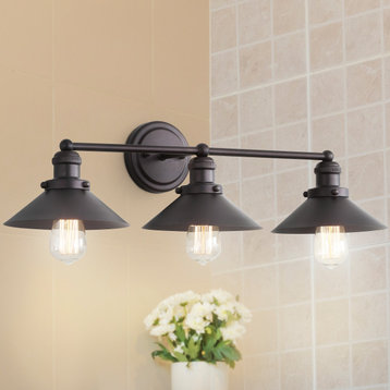 June Metal Shade Sconce, Oil Rubbed Bronze, 3-Light