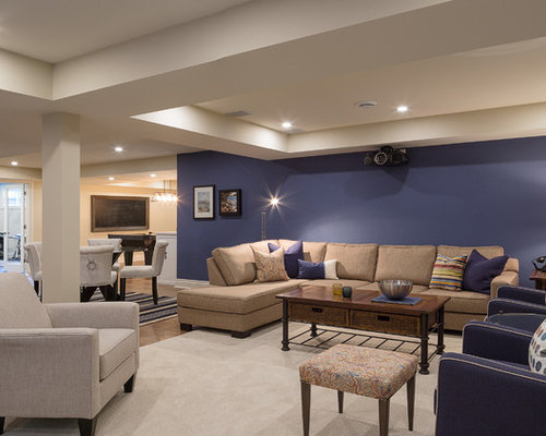 Beach Style Basement Design Ideas, Pictures, Remodel & Decor