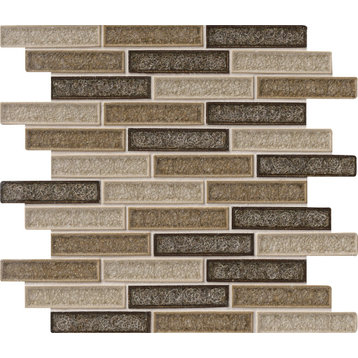 MSI GLSGGBRK-VC8MM 12" x 12" Brick Joint Mosaic Wall Tile - - Multicolored