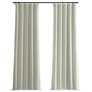 Signature Faux Linen Blackout Curtain Single Panel, Excursion Ivory, 50"w X 108"l