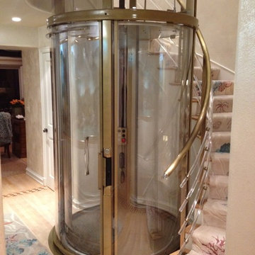 Glass Elevator in Staircase