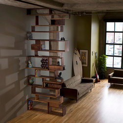 Walnut Shelving for Industrial Loft - Display And Wall Shelves 