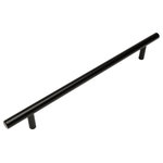 Cosmas - Cosmas 404-192FB Flat Black Slim Line Euro Style Cabinet Pull - High Quality Solid Steel Contruction