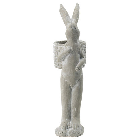 Standing Rabbit Planter or Plant Stand, Gray