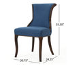GDF Studio Lexia Plush Classic Fabric Dining Chair, Dark Navy