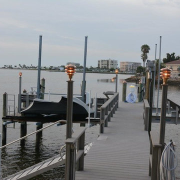 West Coast FL- Nautical Dock lighting with copper and bronze lights.