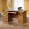Sauder Orchard Hills Executive Desk in Carolina Oak