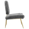 Ponder Upholstered Sheepskin Fur Lounge Chair, Gray