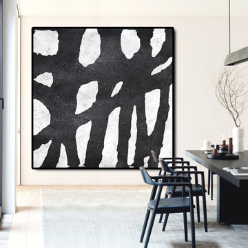 Black White Minimalist Geometric Art