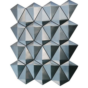 Odyssey Stainless Steel 3D Diamond Mosaic, 11"x11", Set of 10