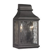 Forged Jefferson 2-Light Outdoor Sconce, Charcoal