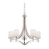 Colton 5-Light Chandelier, Satin Nickel