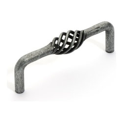 Dynasty - Birdcage 3-3/4" Cabinet Pull Antique Pewter - Cabinet And Drawer Handle Pulls