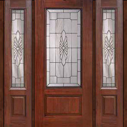 Prehung Side lights Door 80 Fiberglass Versailles 3/4 Lite Glass - Front Doors