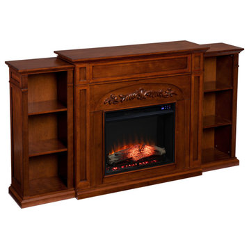 Embrea Electric Fireplace With Bookcases
