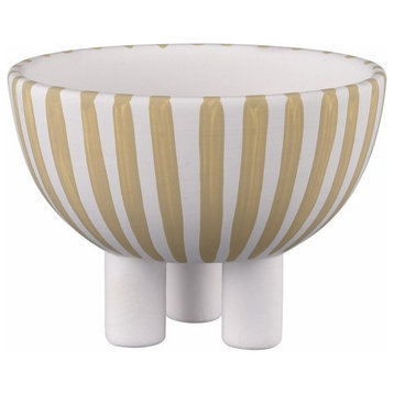 Homestead Park - Small Striped Bowl In Modern Style-3.5 Inches Tall and 4.75