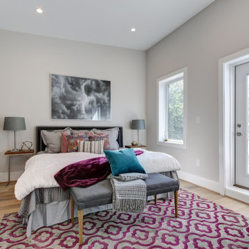 Basement remodeled with bedroom space and extra closet space in Vienna