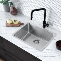 STYLISH 21 inch Single Bowl Undermount and Drop-in Stainless Steel Kitchen Sink