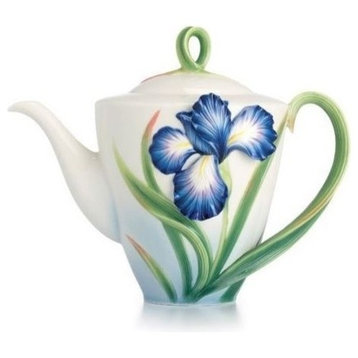 Eloquent Iris Porcelain Teapot