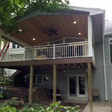 Timbertech Deck with New Deck Roof and Cedar Carsiding