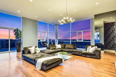 Living room - eclectic living room idea in Austin