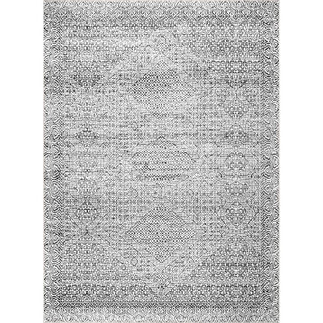 nuLOOM Hart Machine Washable Abstract Tribal Area Rug, Gray, 5'x8'