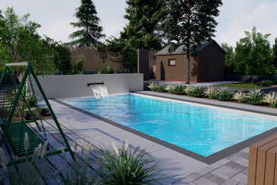 Poolgarten mit Terrassen und Sitzplätzen