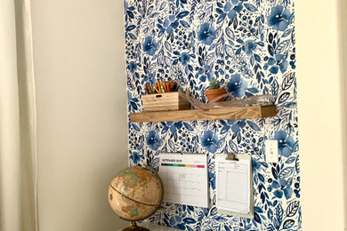 Example of a beach style home office design in Other