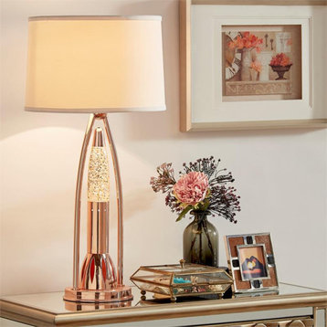 Lexicon Modern Metal Base Table Lamp in Satin Copper