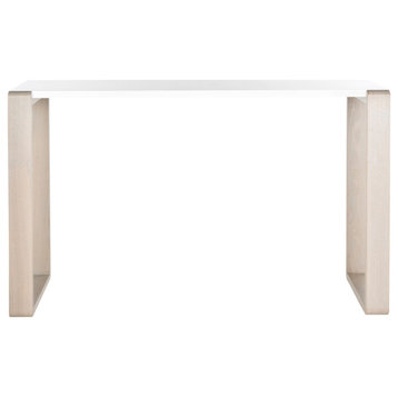 Manalo Mid Century Scandinavian Lacquer Console Table White/ Grey