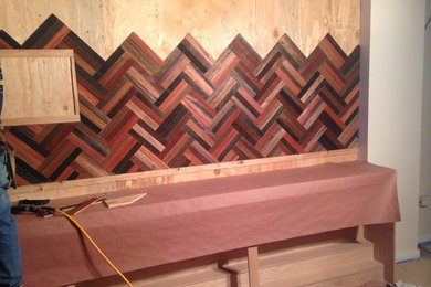 Inspiration for a farmhouse home bar remodel in San Francisco
