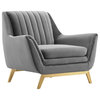 Winsome Channel Tufted Performance Velvet Armchair, Gray
