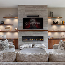 Mirror lake Brick Fireplace
