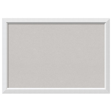 Framed Gray Cork Board, Blanco White, Outer Size 40x28