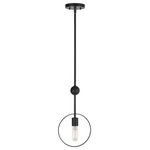 Forte - Forte 7120-01-42 Monocle, 1 Light Mini Pendant - The Monicle transitional pendant comes in black fiMonocle 1 Light Mini Black/Gold *UL Approved: YES Energy Star Qualified: n/a ADA Certified: n/a  *Number of Lights: 1-*Wattage:40w T6 Candelabra Base bulb(s) *Bulb Included:No *Bulb Type:T6 Candelabra Base *Finish Type:Black/Gold