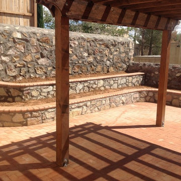 Brick , low cost rainbow rock beds