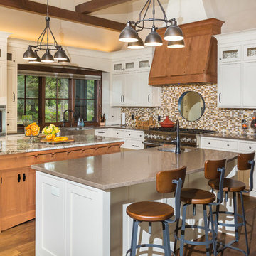 Custom Hillside Home Kitchen & Two Islands