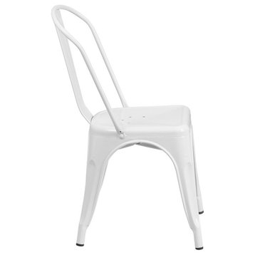 White Metal Chair CH-31230-WH-GG