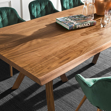 Jungle Table Walnut Walnut Veneer Top - Walnut Ash Wood Frame and Legs