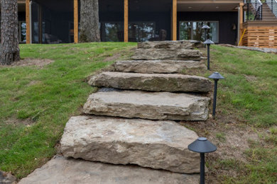 Mountain style home design photo in Little Rock