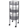 3-Tier Stainless Steel Accessory Display Storage Tower with Wheels