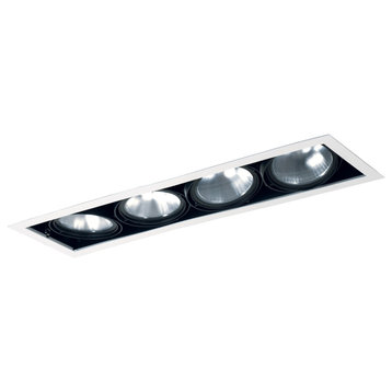 Jesco Mgp38-4Wb 4-Light Double Gimbal Recessed Line Voltage Fixture