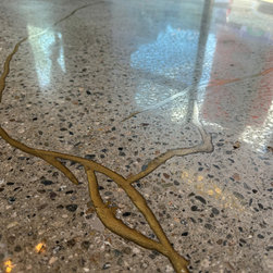 Japanese Kintsugi Polished Concrete - Flooring