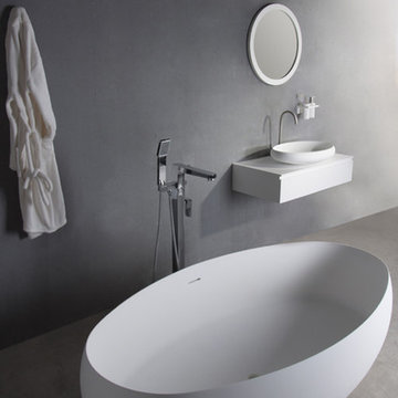 Amazing Solid Surface Bathtubs in white matte finish